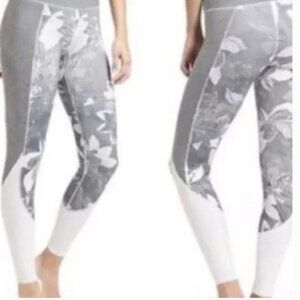 Athleta Grey and White Floral Leggings